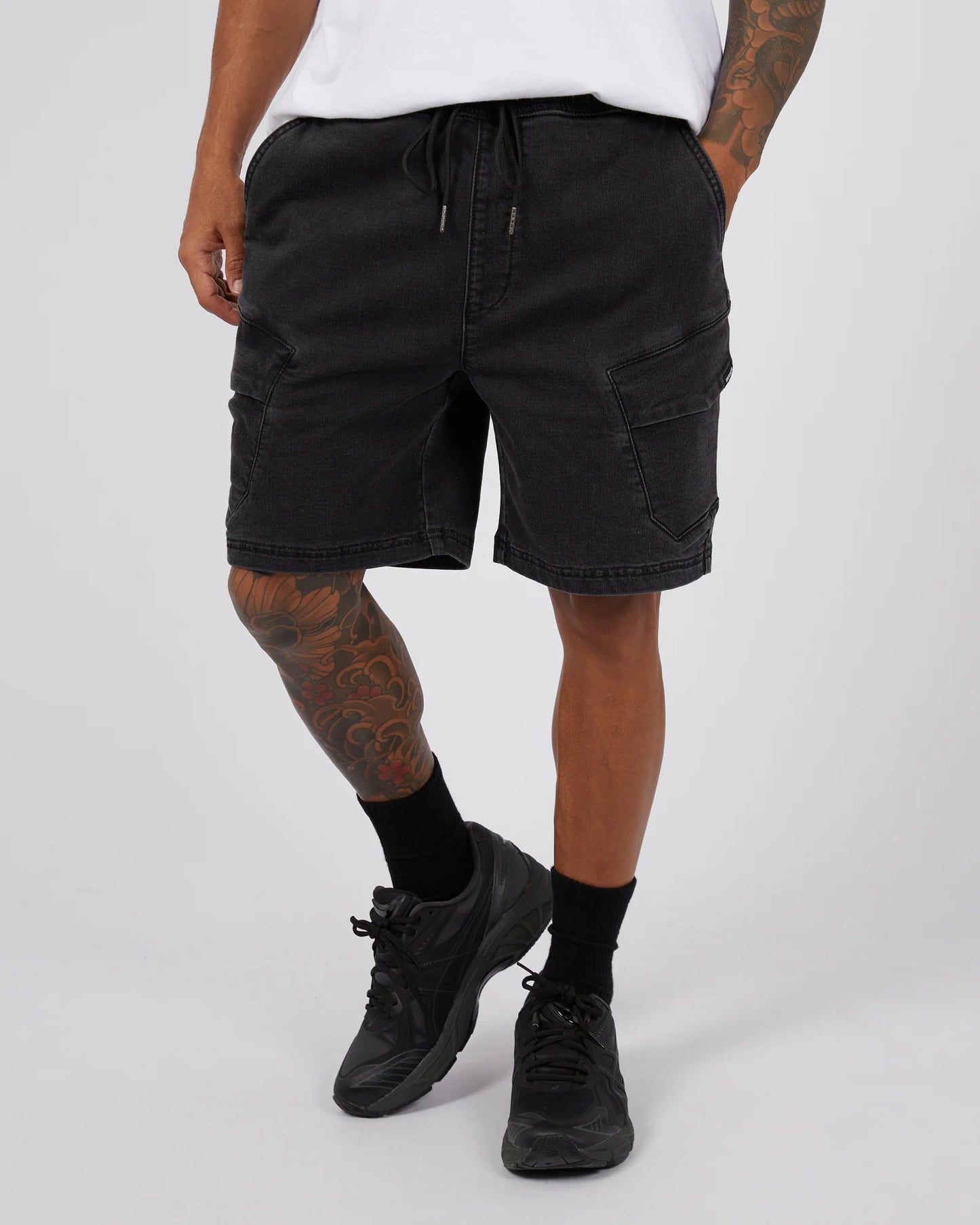 ST GOLIATH Gully Mens Cargo Shorts - Washed Black