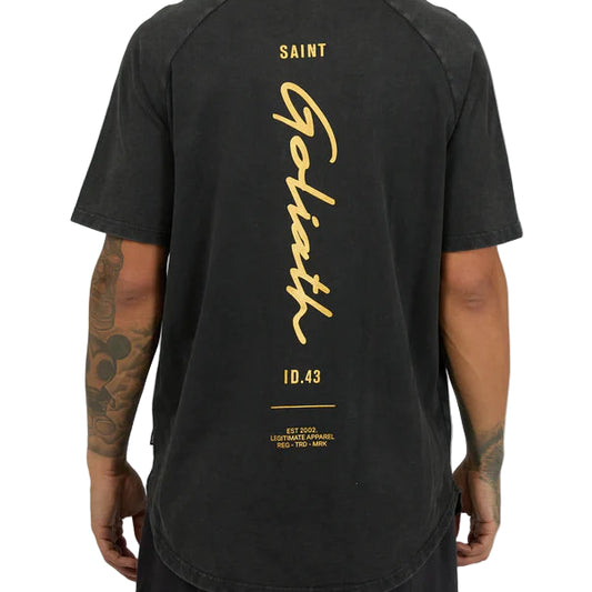 ST GOLIATH Endorsed Mens Tee - Washed Black