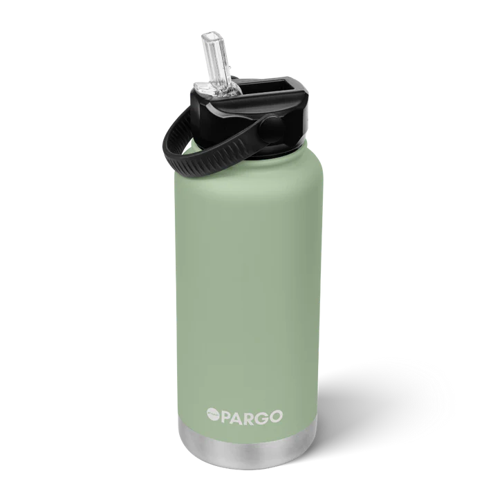 PARGO 950ml Insulated Sports Drink Bottle w/ Straw Lid - Eucalypt Green
