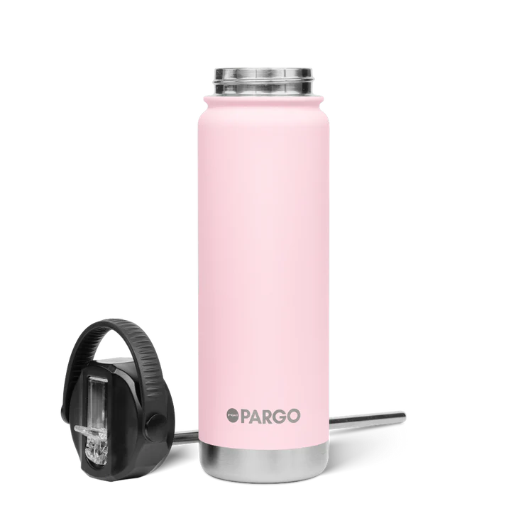 PARGO 750ml Insulated Sports Drink Bottle w/ Straw Lid - Marshmallow Pink