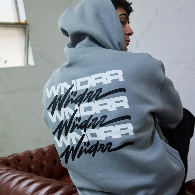 WNDRR Hex Mens Hoodie - Cement Grey