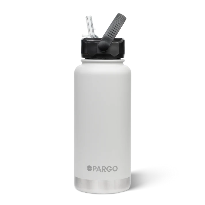 PARGO 950ml Insulated Sports Drink Bottle w/ Straw Lid - Bone White