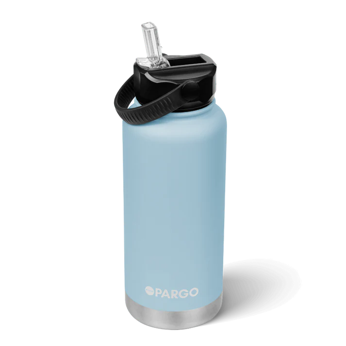PARGO 950ml Insulated Sports Drink Bottle w/ Straw Lid - Bay Blue