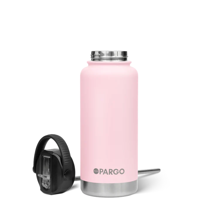 PARGO 950ml Insulated Sports Drink Bottle w/ Straw Lid - Marshmallow Pink