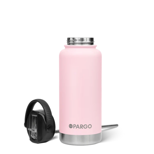 PARGO 950ml Insulated Sports Drink Bottle w/ Straw Lid - Marshmallow Pink