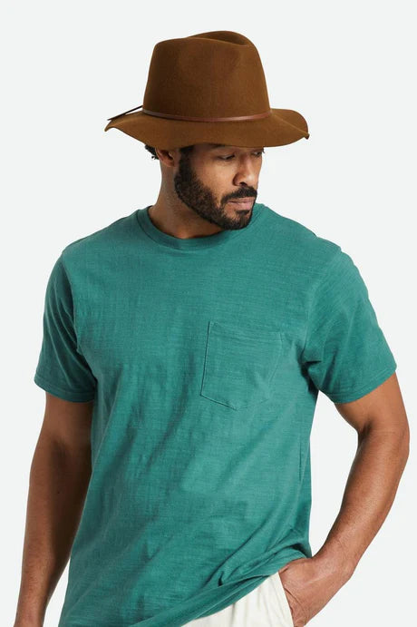 BRIXTON Wesley Packable Fedora Coffee VENUE