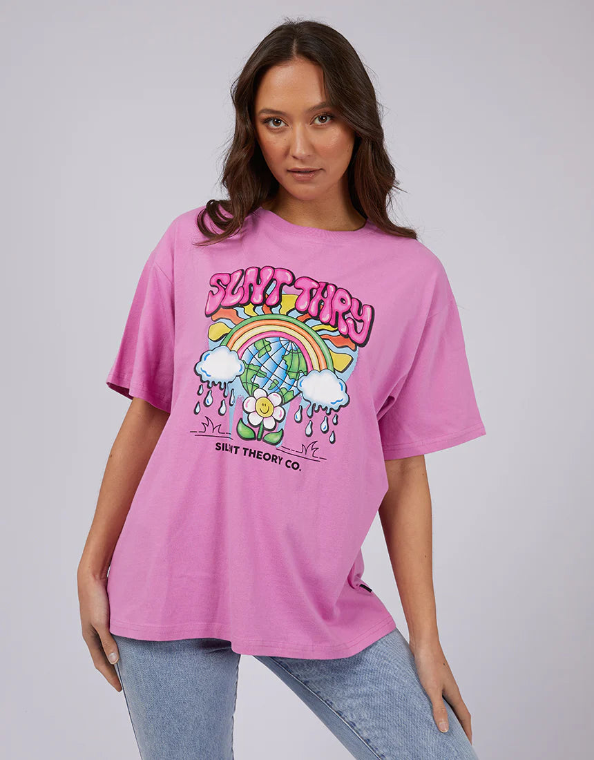 SILENT THEORY Get Growning Womens Tee - Bright Pink
