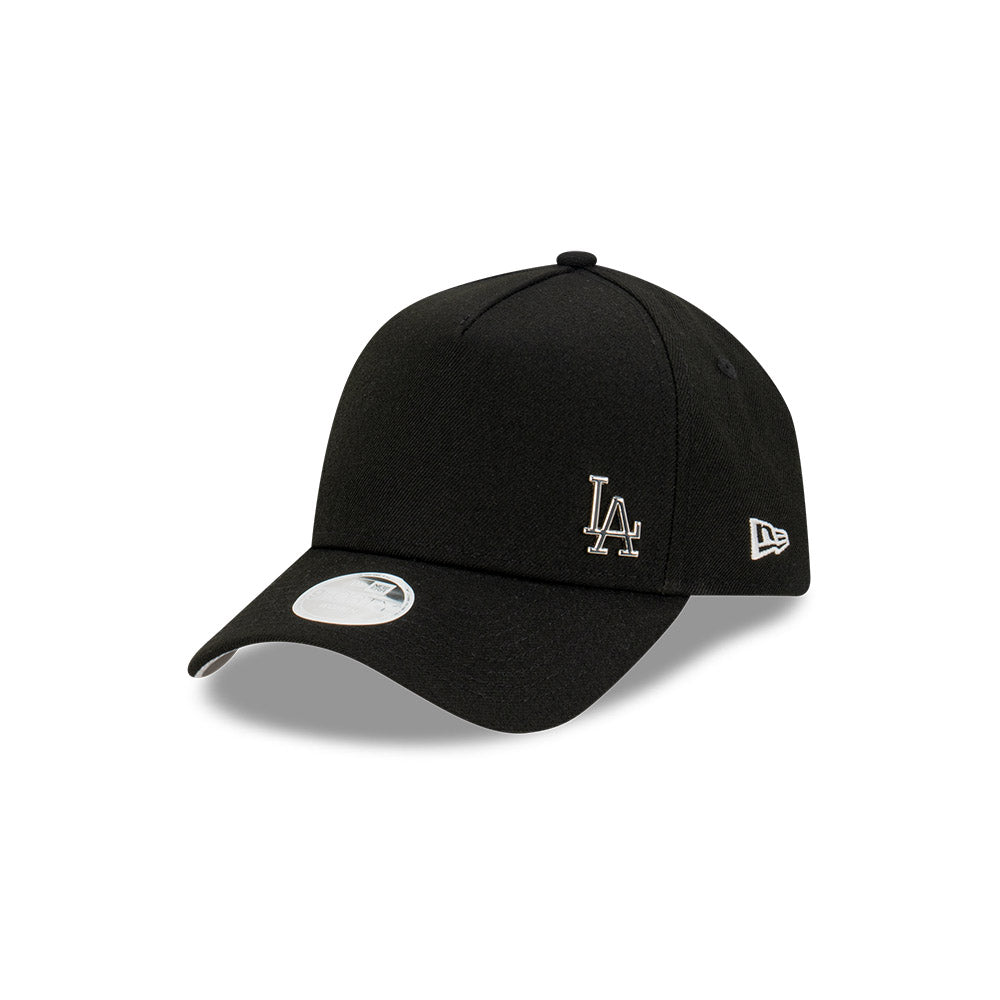 NEW ERA Los Angeles Dodgers Flawless 9FORTY A-Frame Womens Strapback Cap - Black/Metal Silver