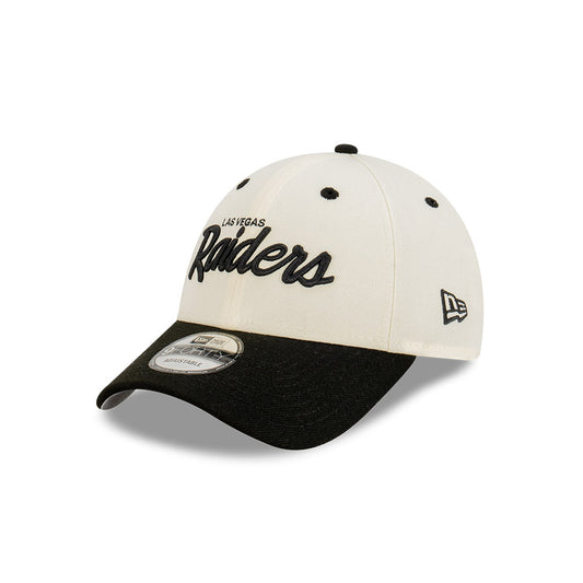 NEW ERA Las Vegas Raiders Script 9FORTY Snapback Cap - Chrome White/Black