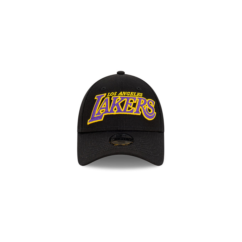 NEW ERA Los Angeles Lakers Script 9FORTY Youth Strapback Cap - Black/Team