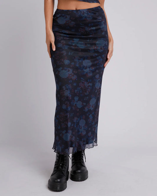 SILENT THEORY Ayda Womens Maxi Skirt - Print