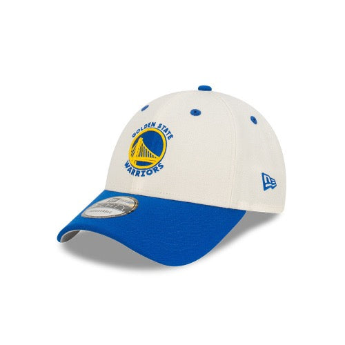 NEW ERA Golden State Warriors Two Tone Champs 9FORTY Snapback Cap - Chrome White/Team
