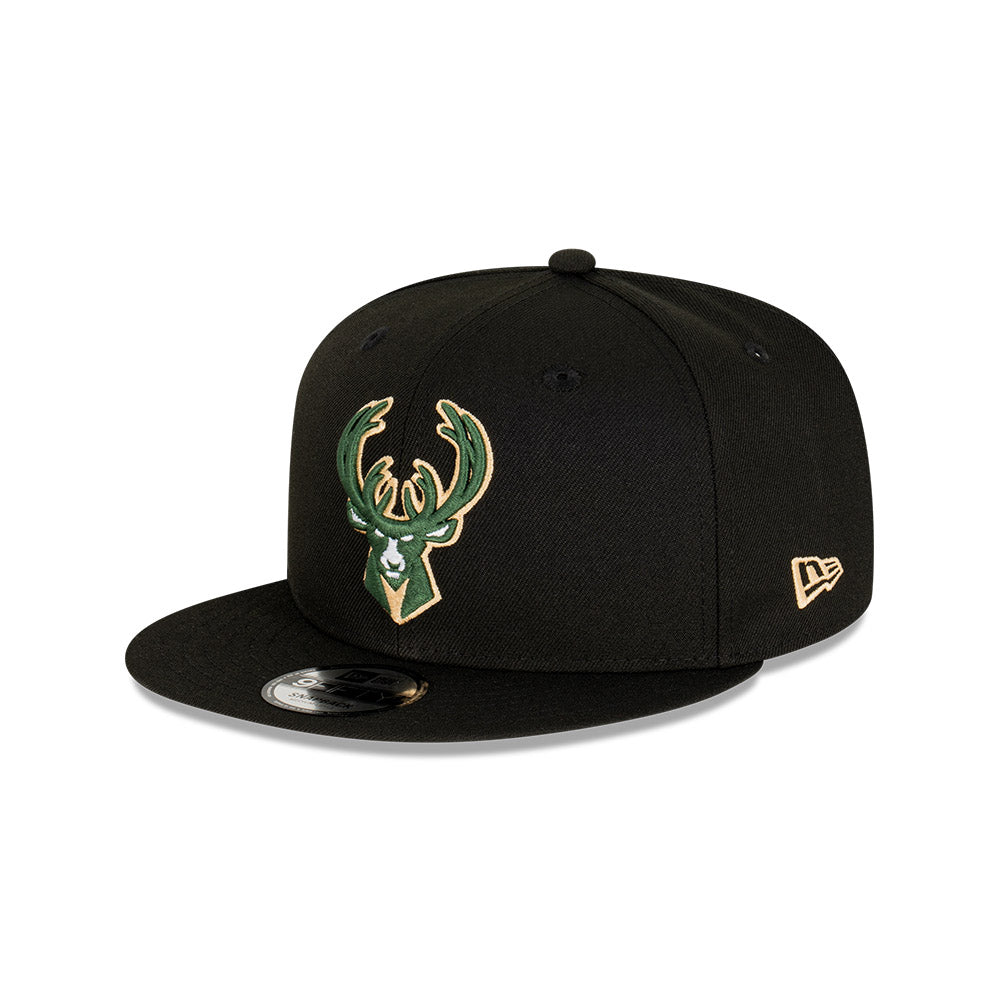 NEW ERA Milwaukee Bucks Champs 9FIFTY Snapback Cap - Black/Team