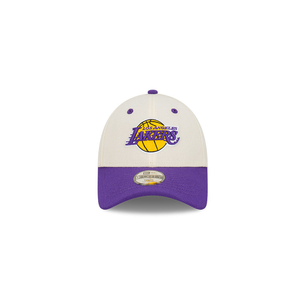NEW ERA Los Angeles Lakers Two Tone 9FORTY Youth Strapback Cap - Chrome White/Team