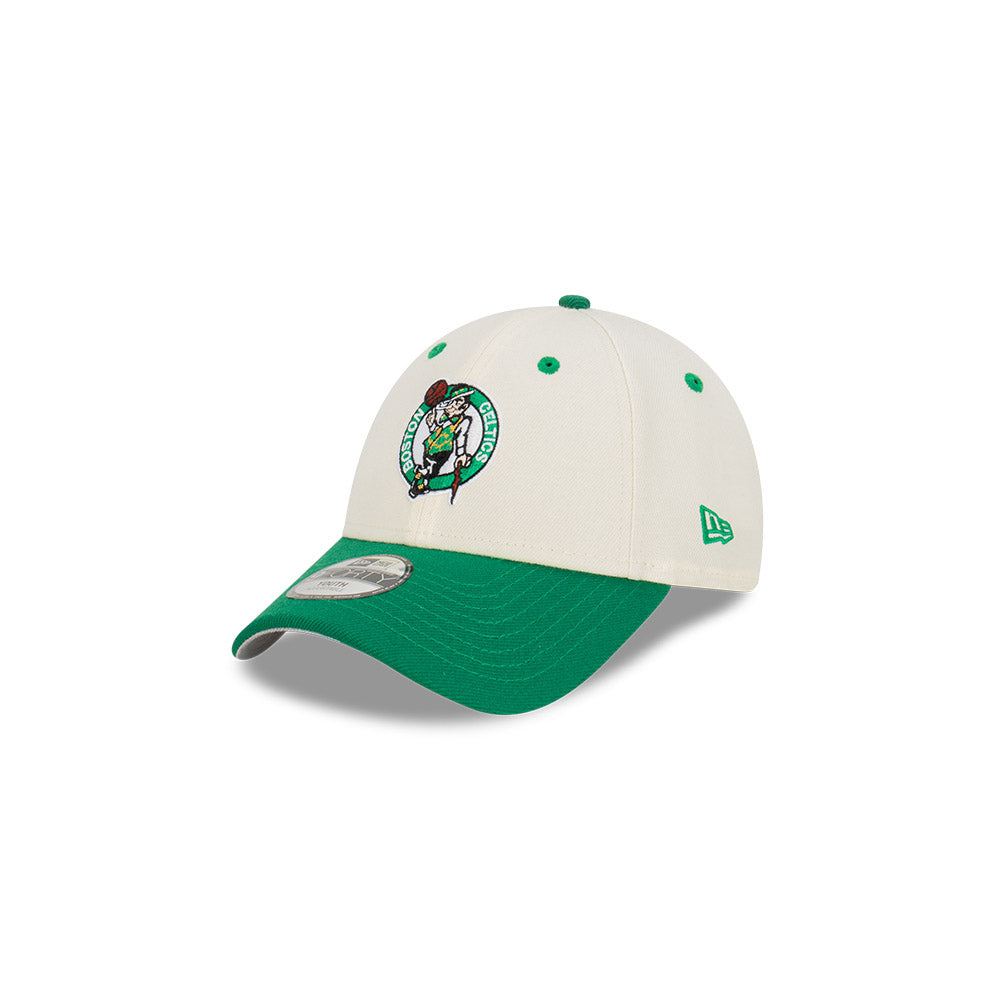 NEW ERA Boston Celtics Two Tone 9FORTY Youth Strapback Cap - Chrome White/Team