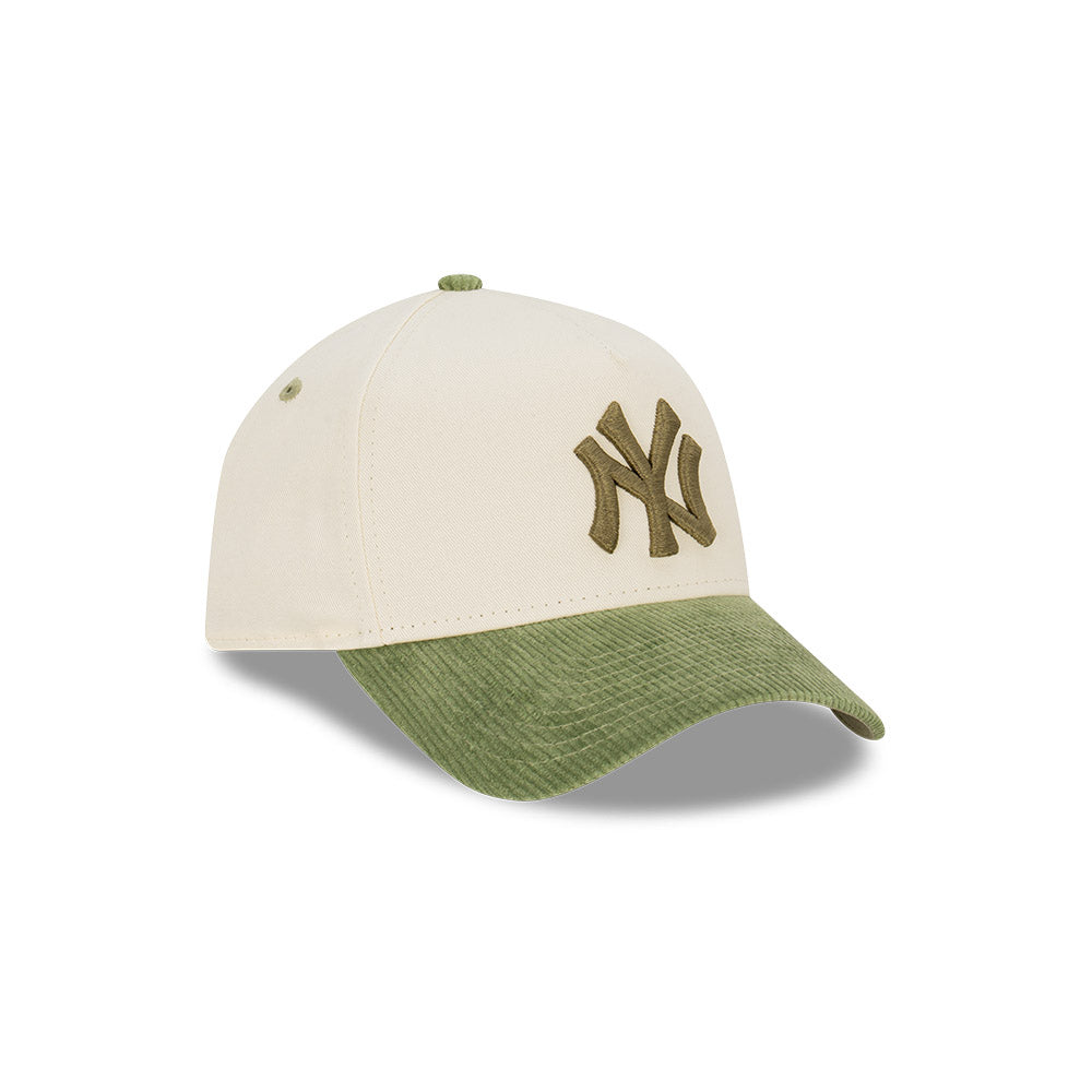 NEW ERA New York Yankees 9FORTY A-Frame Snapback Cap - New Olive Cord/Chrome White