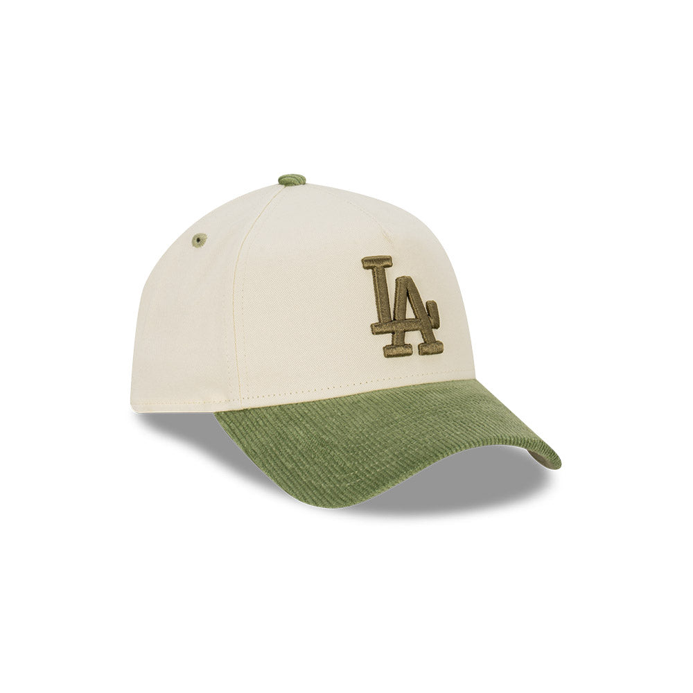 NEW ERA Los Angeles Dodgers 9FORTY A-Frame Snapback Cap - Olive Cord/Chrome White