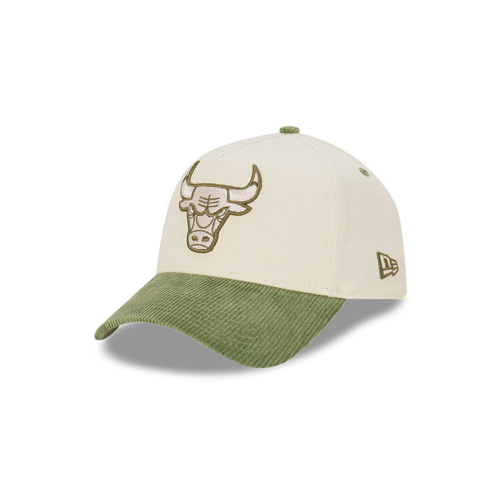 NEW ERA Chicago Bulls 9FORTY A-Frame Snapback Cap - Olive Cord/Chrome White