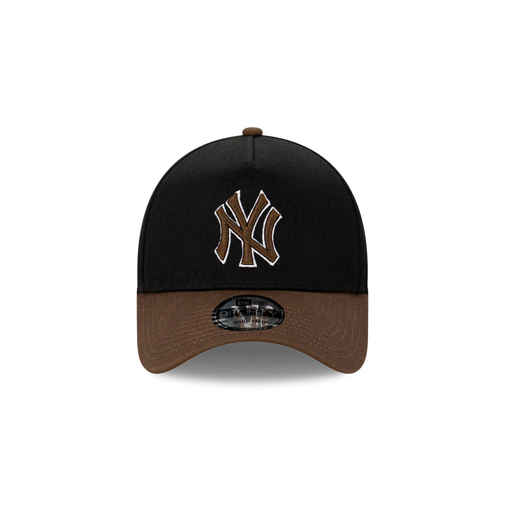 NEW ERA New York Yankees Grizzly 9FORTY A-Frame Snapback Cap - Black/Walnut/White/Grey