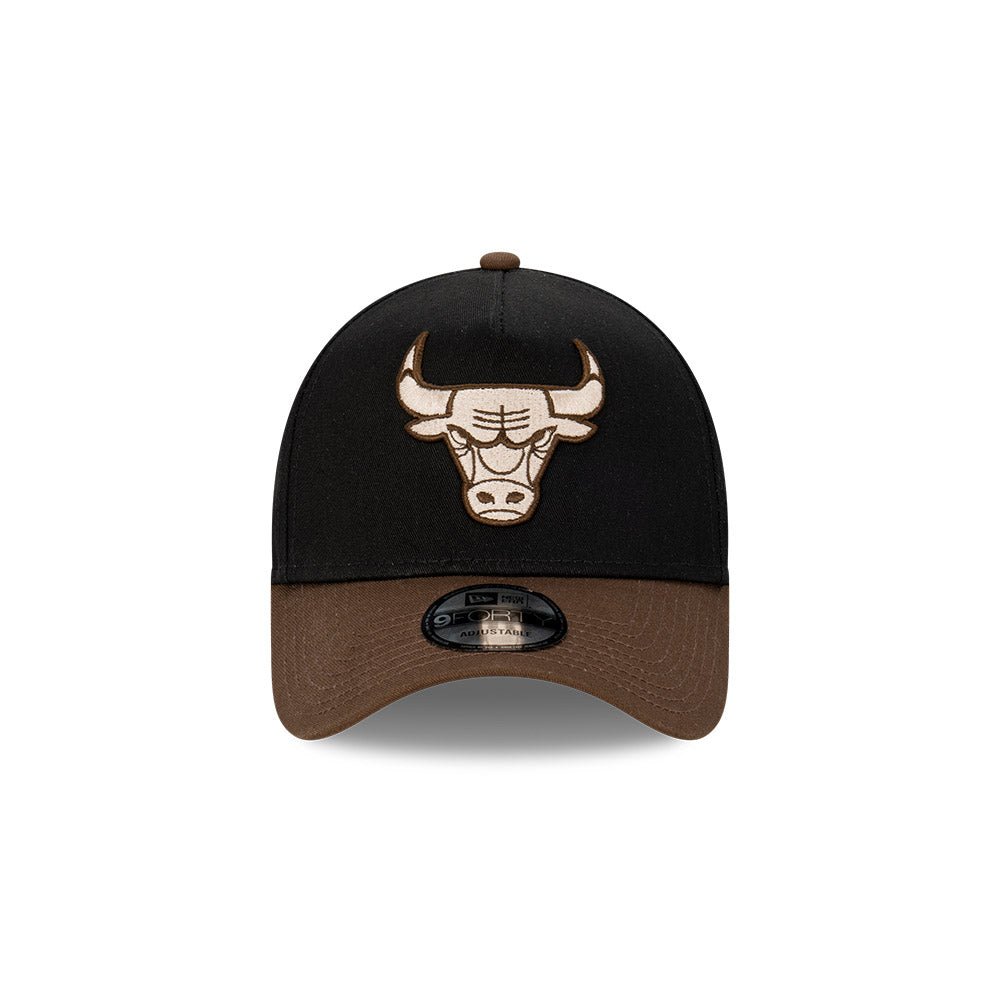 NEW ERA Chicago Bulls Grizzly 9FORTY A-Frame Snapback Cap - Black/Walnut/White/Grey