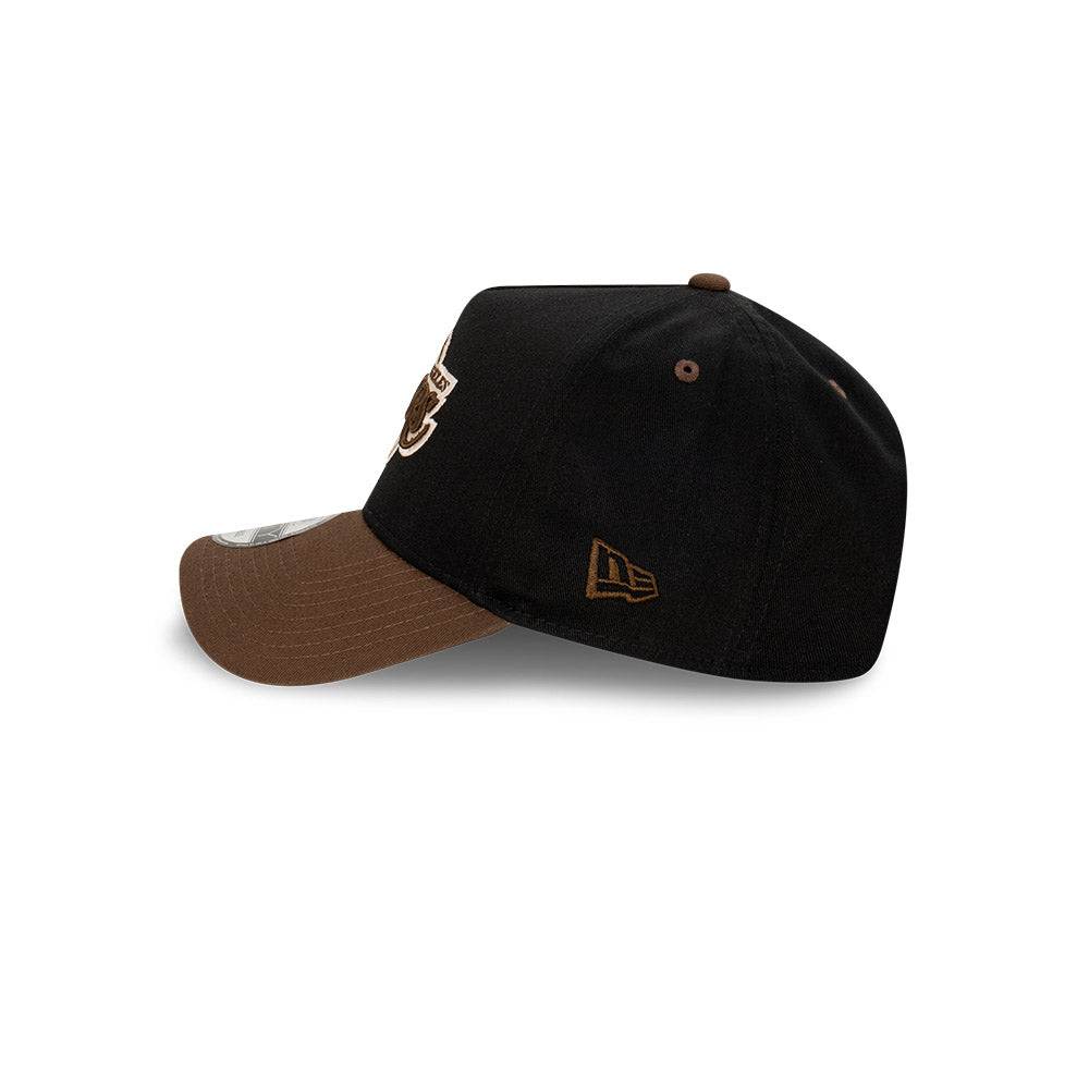NEW ERA Los Angeles Lakers Grizzly 9FORTY A-Frame Snapback Cap - Black/Walnut/White/Grey