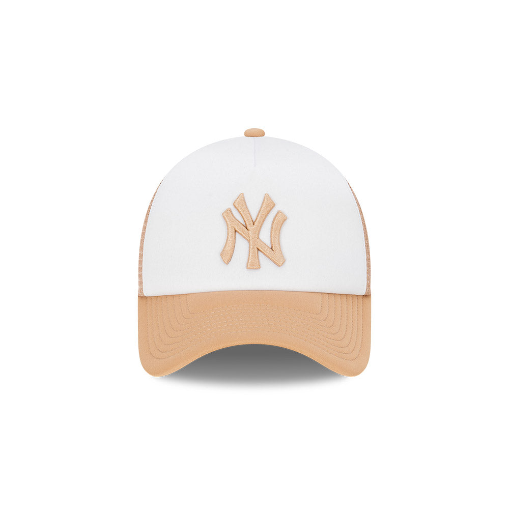 NEW ERA New York Yankees 9FORTY A-Frame Snapback Cap - Camel/Optic White