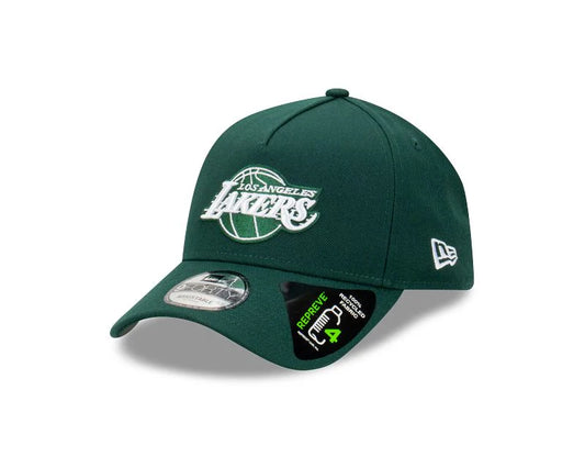 NEW ERA Los Angeles Lakers Repreve 9FORTY A-Frame Snapback Cap - Dark Green