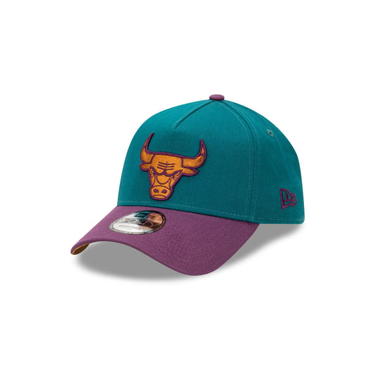 NEW ERA Chicago Bulls Opal 9FORTY A-Frame Snapback Cap - Midnight Green/Damson/Toasted Peanut