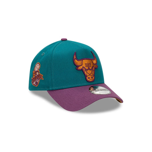 NEW ERA Chicago Bulls Opal 9FORTY A-Frame Snapback Cap - Midnight Green/Damson/Toasted Peanut