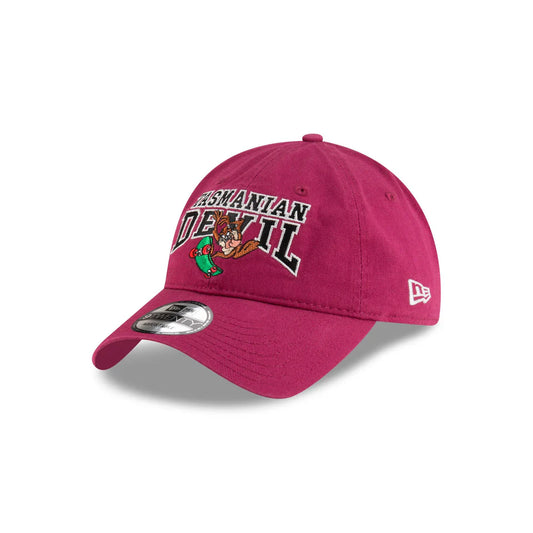 NEW ERA Tasmanian Devil Wb Washed 9TWENTY Strapback Cap - Cherry Jam/Black UV