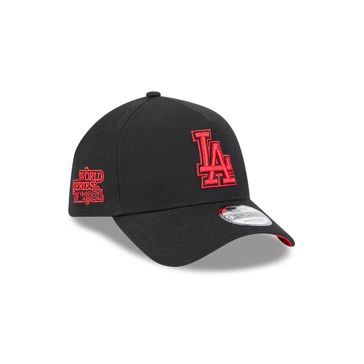 NEW ERA Los Angeles Dodgers 9FORTY A-Frame Snapback Cap - Black/Scarlet