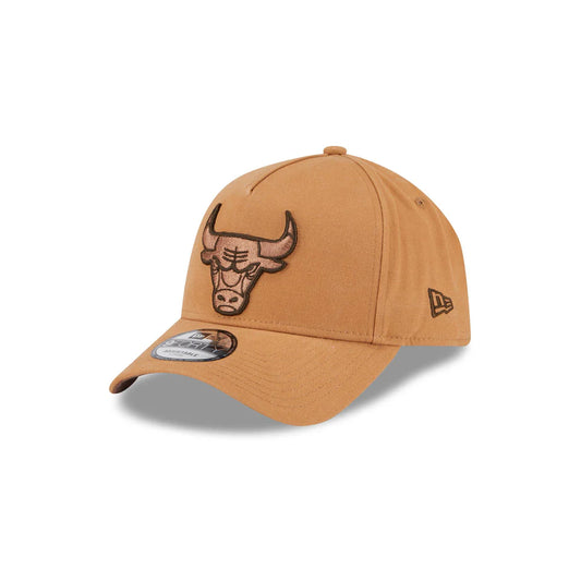 NEW ERA Chicago Bulls Washed Canvas 9FORTY A-Frame Snapback Cap - Light Bronze/Walnut