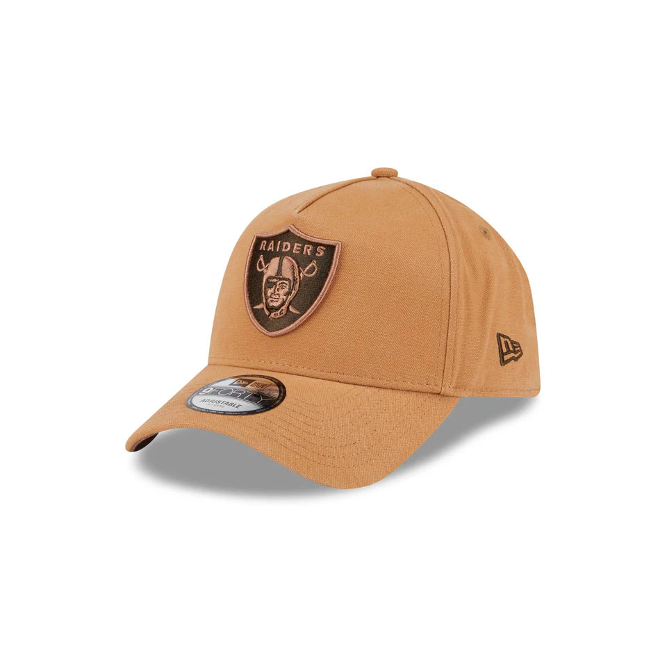 NEW ERA Las Vegas Raiders Washed Canvas 9FORTY A-Frame Snapback Cap - Light Bronze/Walnut