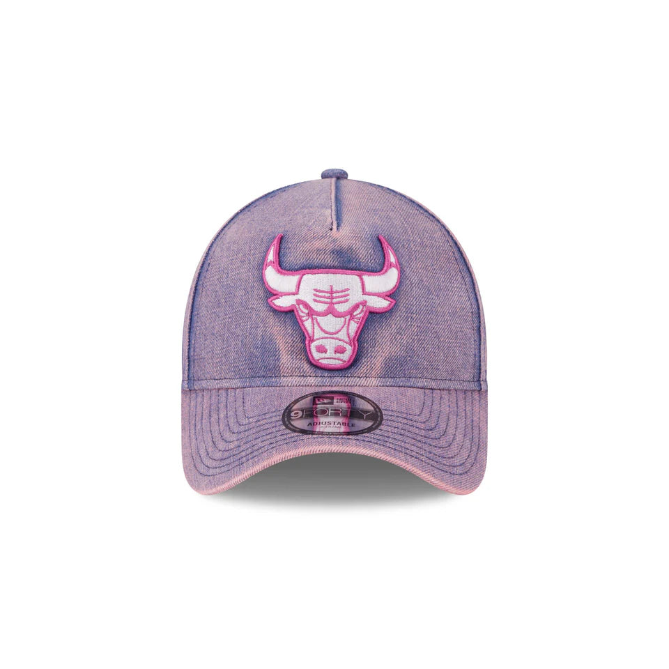NEW ERA Chicago Bulls 9FORTY A-Frame Snapback Cap - Pink Acid Denim