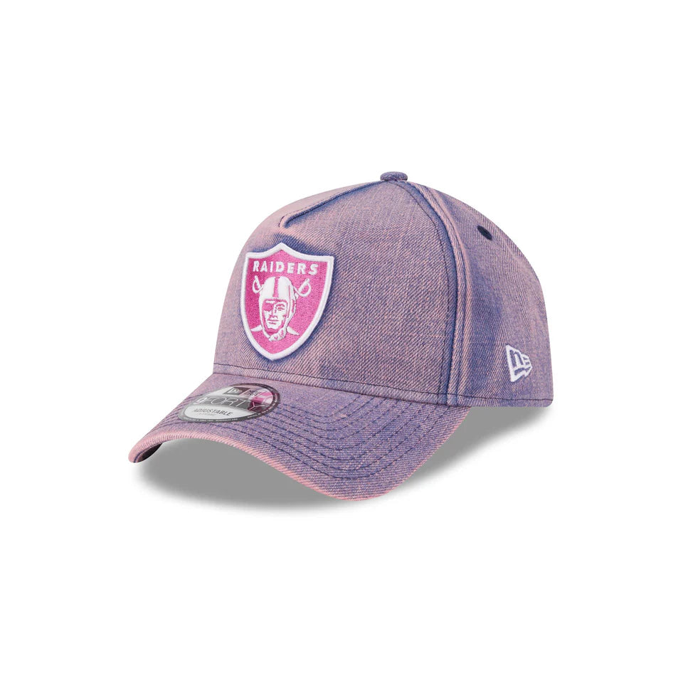 NEW ERA Las Vegas Raiders 9FORTY A-Frame Snapback Cap - Pink Acid Denim