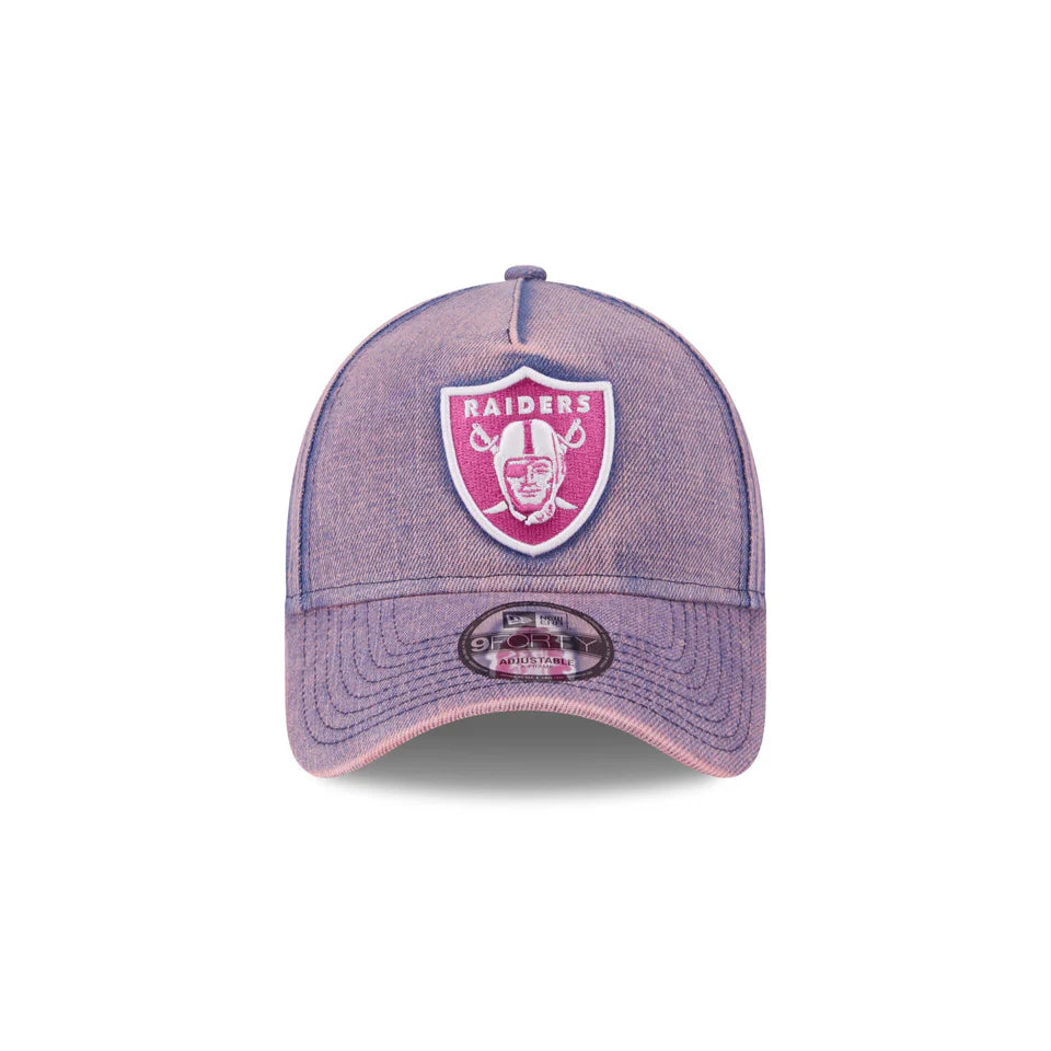 NEW ERA Las Vegas Raiders 9FORTY A-Frame Snapback Cap - Pink Acid Denim