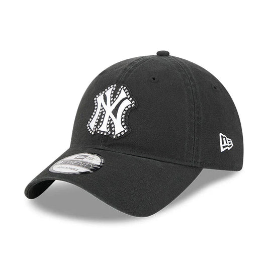 NEW ERA New York Yankees Studded 9TWENTY Strapback Cap - Black/Black UV