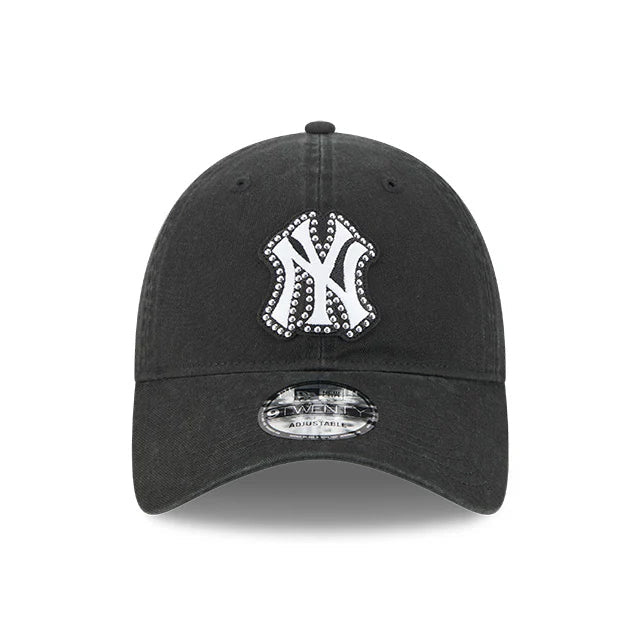 NEW ERA New York Yankees Studded 9TWENTY Strapback Cap - Black/Black UV