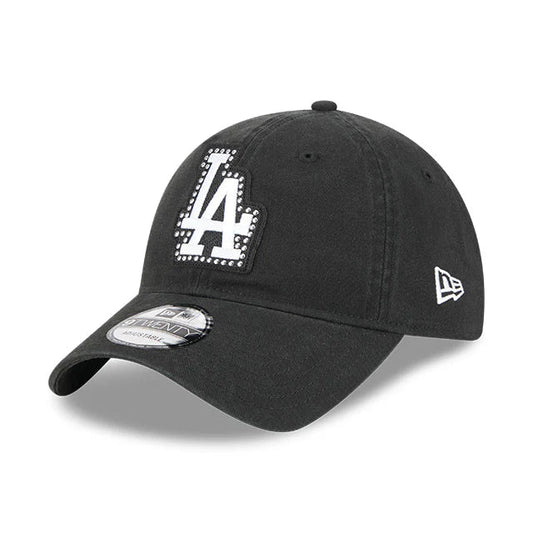 NEW ERA Los Angeles Dodgers Studded 9TWENTY Strapback Cap - Black/Black UV