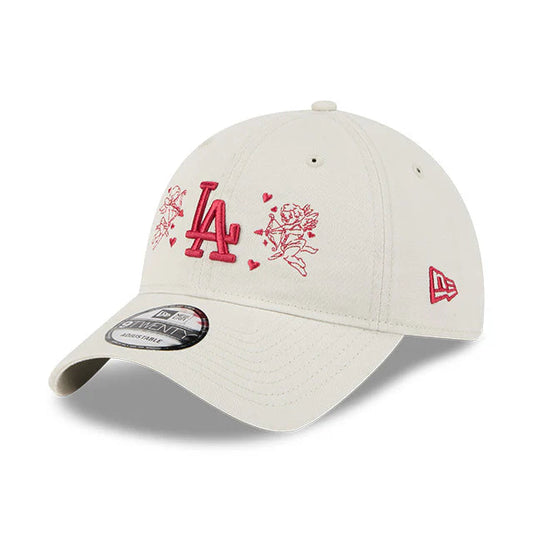 NEW ERA Los Angeles Dodgers Valentines 9TWENTY Strapback Cap - Stone/Scarlet