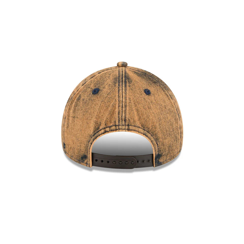 NEW ERA Las Vegas Raiders Mud Denim Overwash 9FORTY A-Frame Snapback Cap - Brown Denim/Brown Denim UV