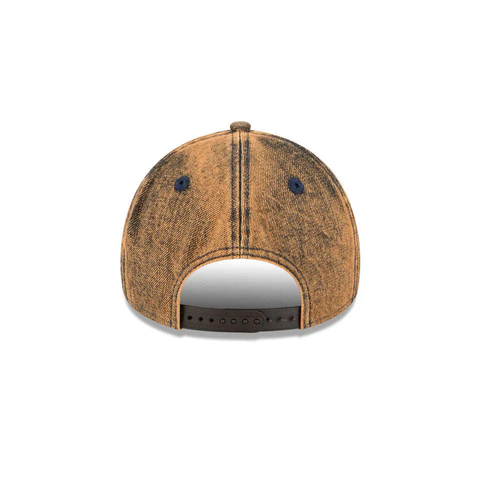 NEW ERA Los Angeles Dodgers Mud Denim Overwash 9FORTY A-Frame Snapback Cap - Brown Denim/Brown Denim UV