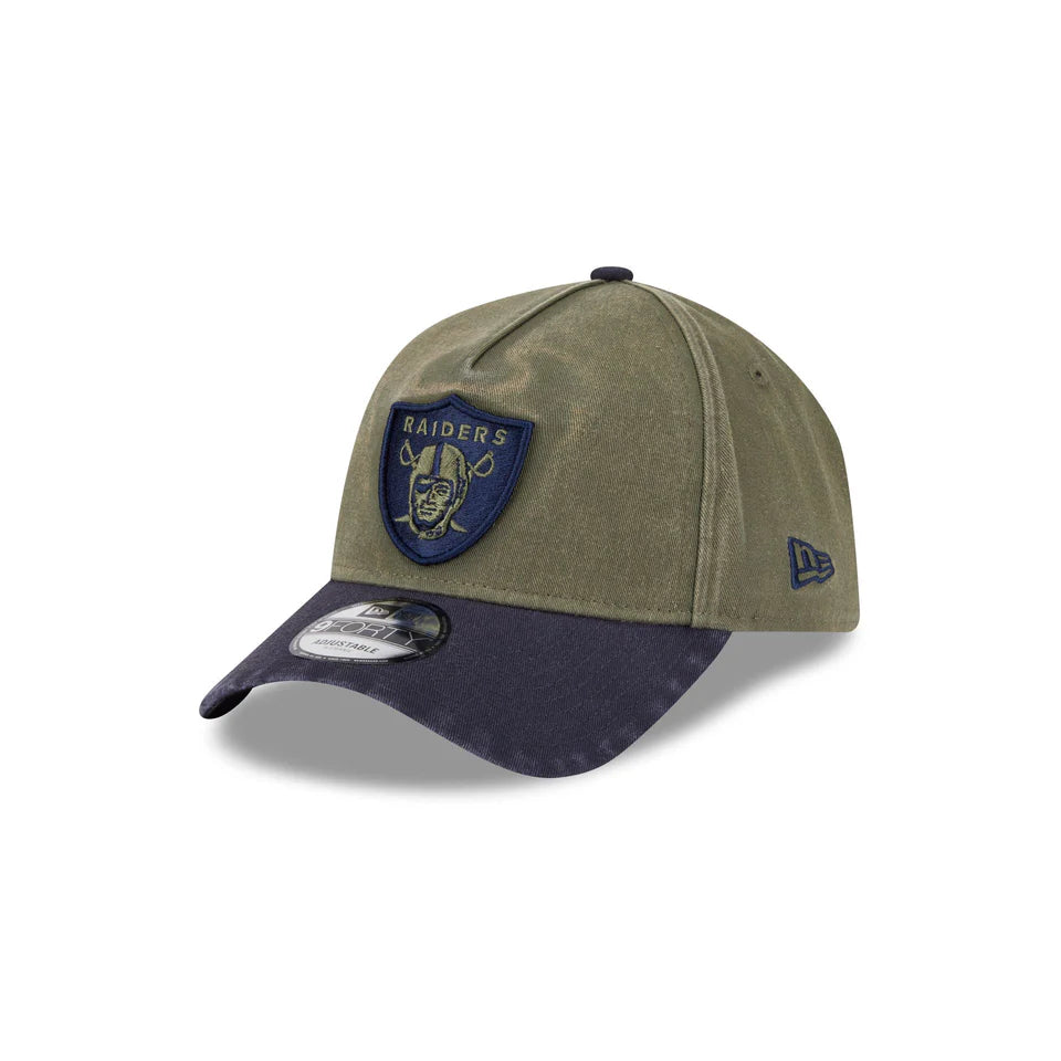 NEW ERA Las Vegas Raiders 9FORTY A-Frame Snapback Cap - New Olive/Navy Wash
