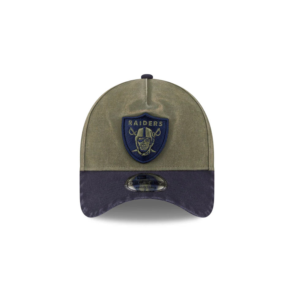 NEW ERA Las Vegas Raiders 9FORTY A-Frame Snapback Cap - New Olive/Navy Wash