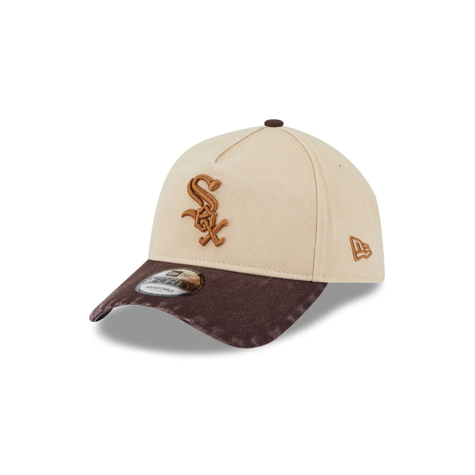 NEW ERA Chicago White Sox Washed Earthtones 9FORTY A-Frame Snapback Cap - Oatmilk/Grey UV