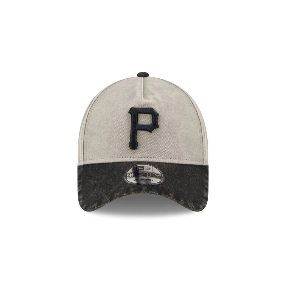 NEW ERA Pittsburgh Pirates Washed Earthtones 9FORTY A-Frame Snapback Cap - Pebble/Grey UV