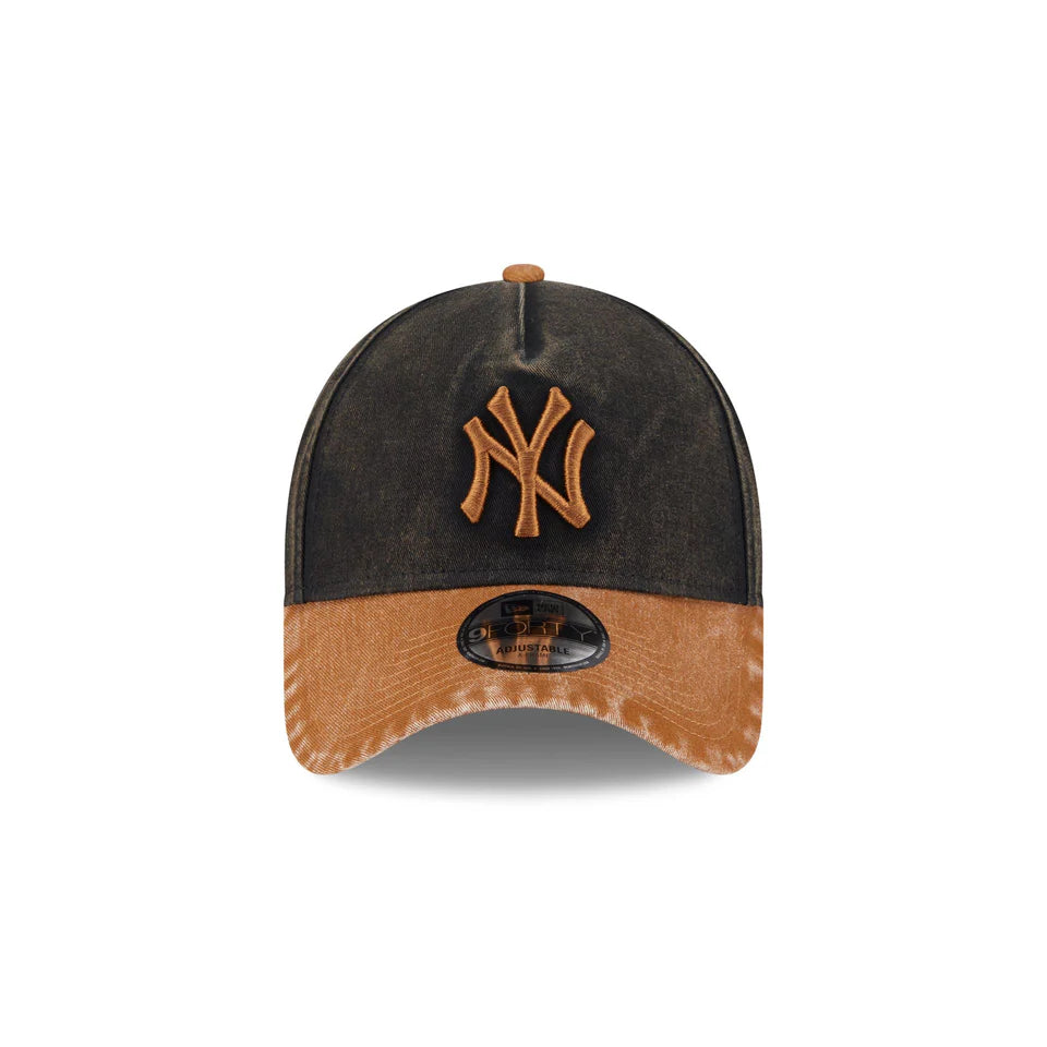 NEW ERA New York Yankees Washed Earthtones 9FORTY A-Frame Snapback Cap - Black/Grey UV