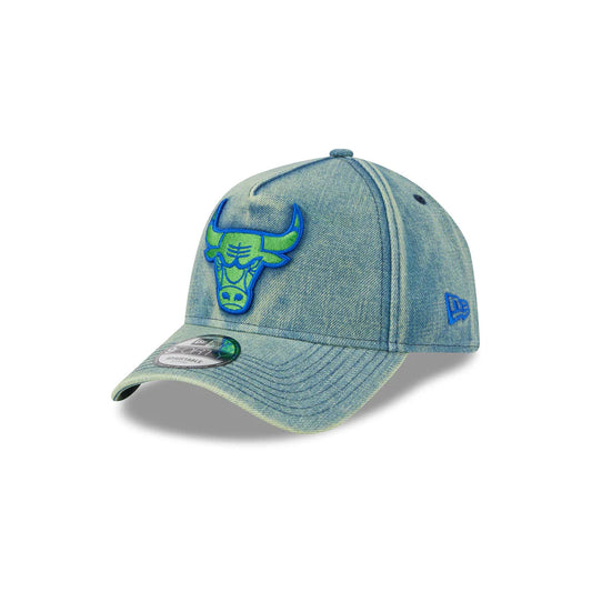 NEW ERA Chicago Bulls 9FORTY A-Frame Snapback Cap - Green Acid Denim