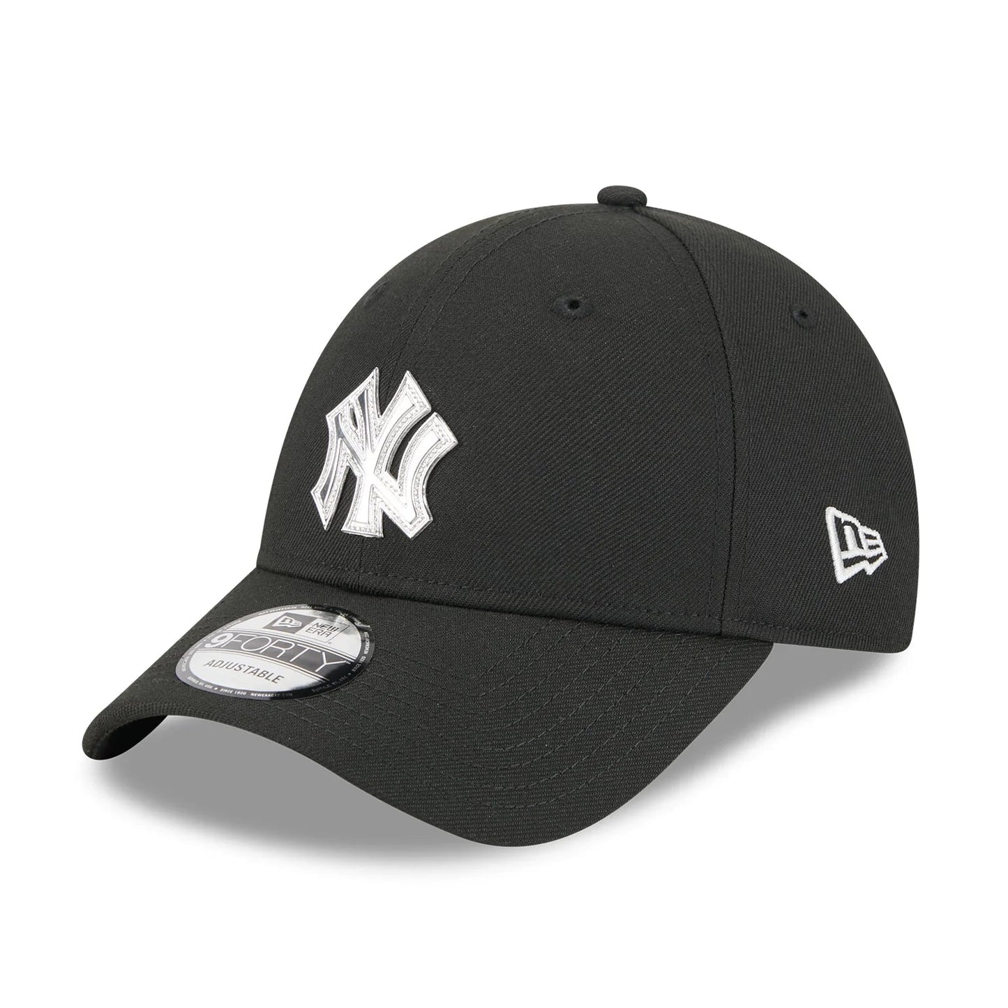 NEW ERA New York Yankees Liquid Metal 9FORTY Snapback Cap - Black/Black UV