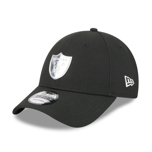 NEW ERA Las Vegas Raiders Liquid Metal 9FORTY Snapback Cap - Black/Black UV
